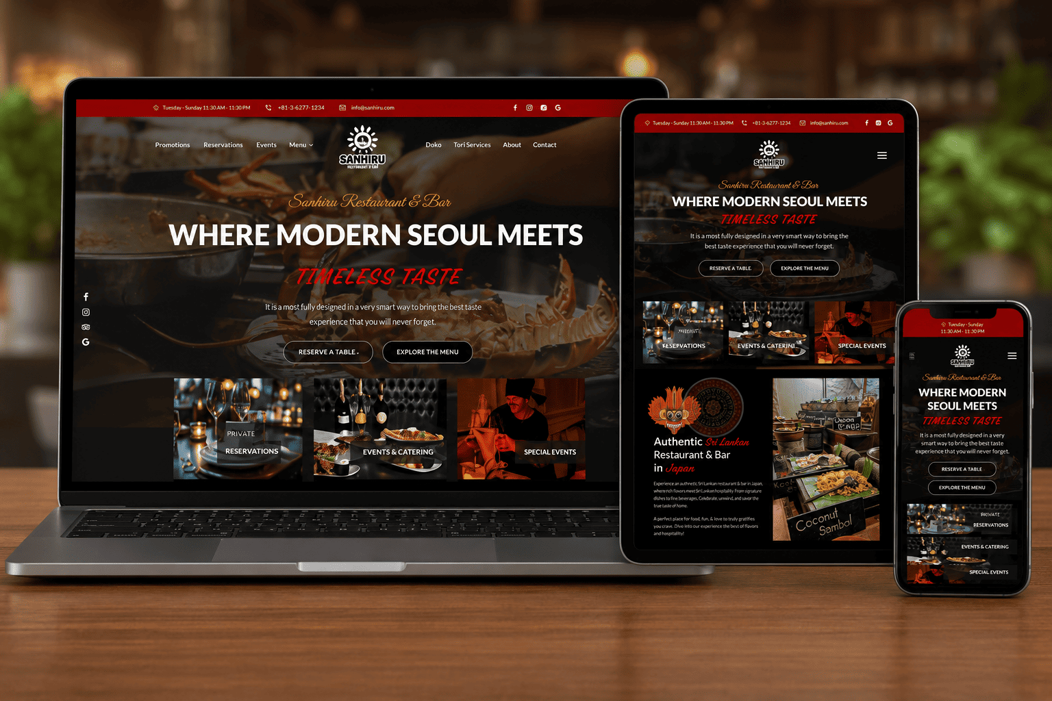 Company website mockup example