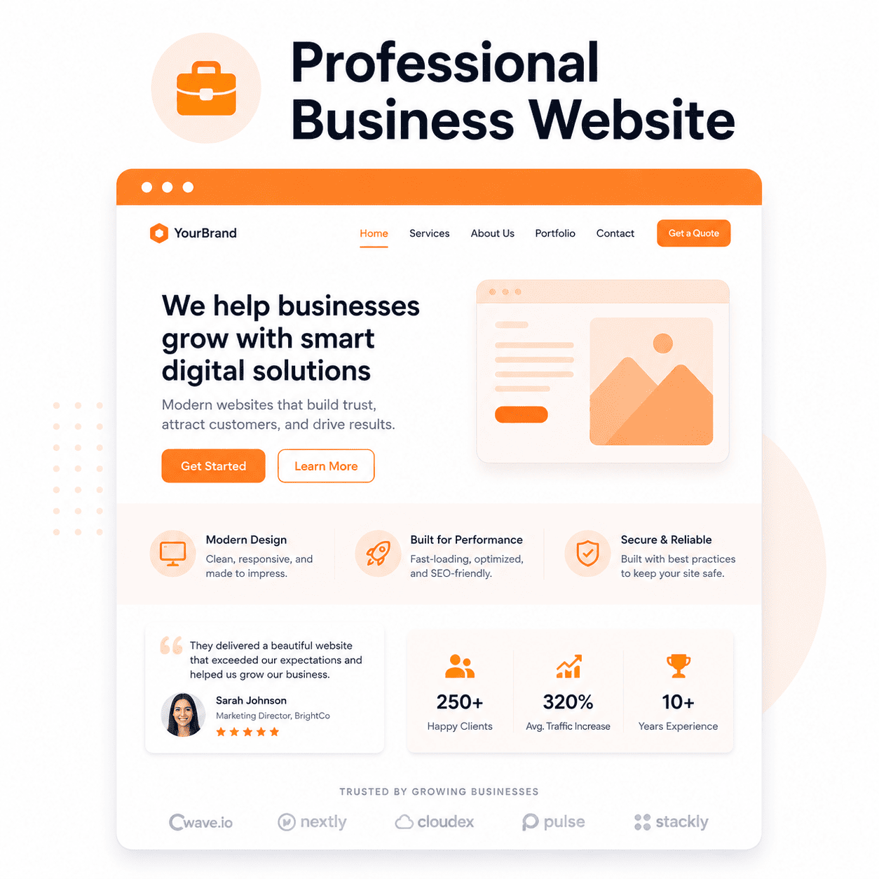 Professional business website preview