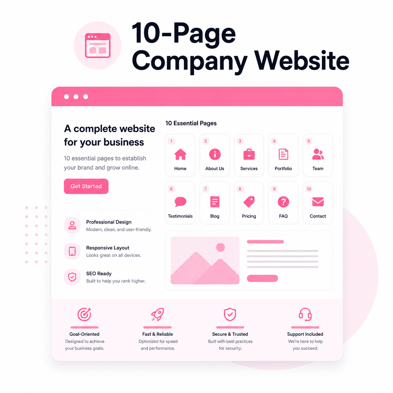 10 page company website preview