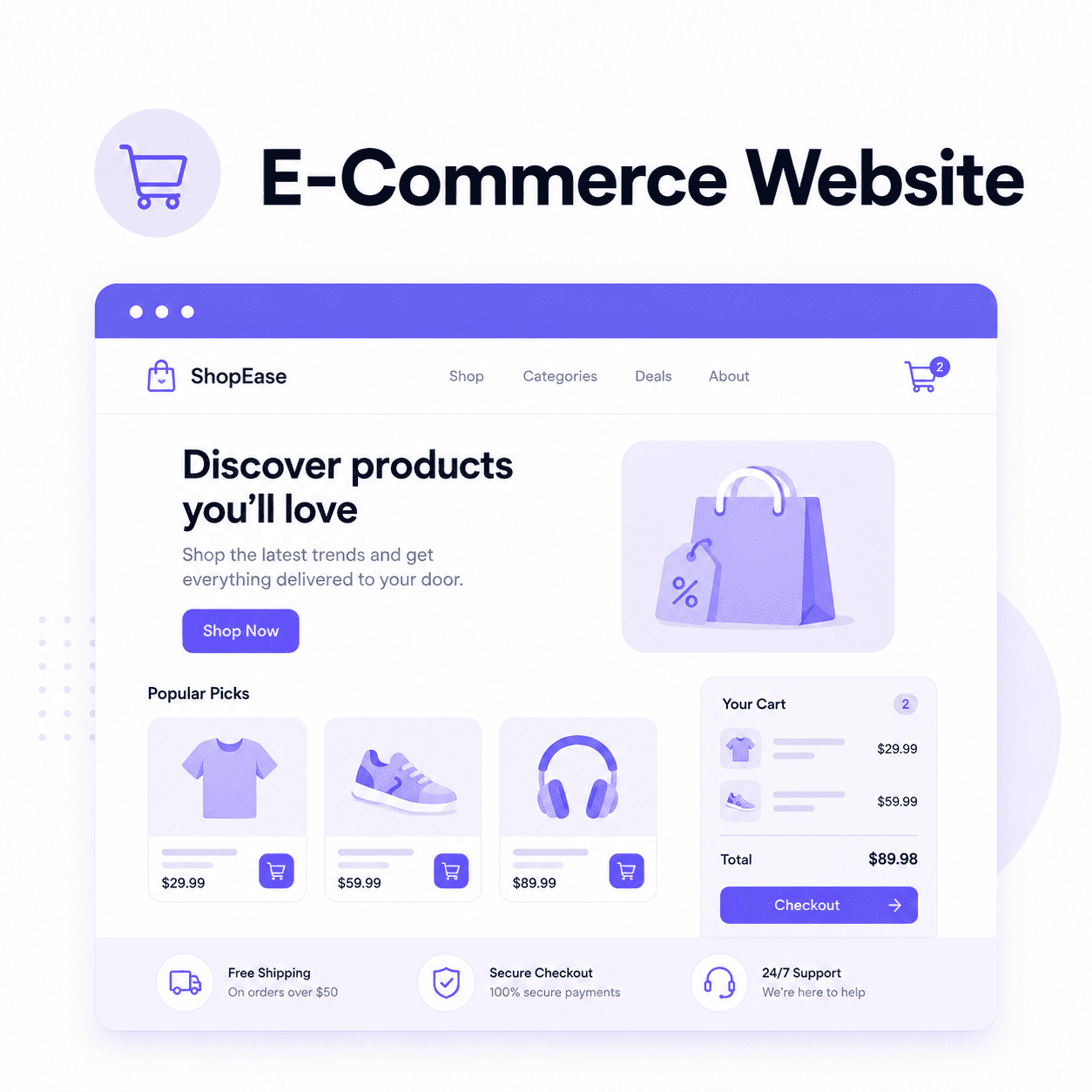 E-commerce website preview